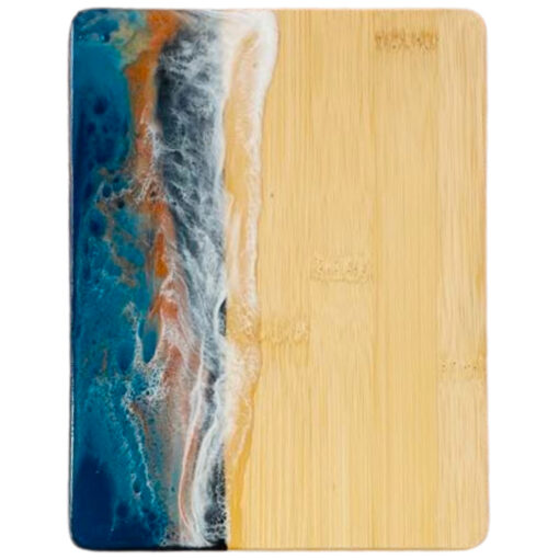 Small Bamboo Cutting Board with Resin Ocean Wave Art - Image 7