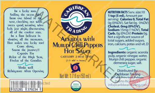 Organic Acerola and Murupi Chili Pepper Hot Sauce