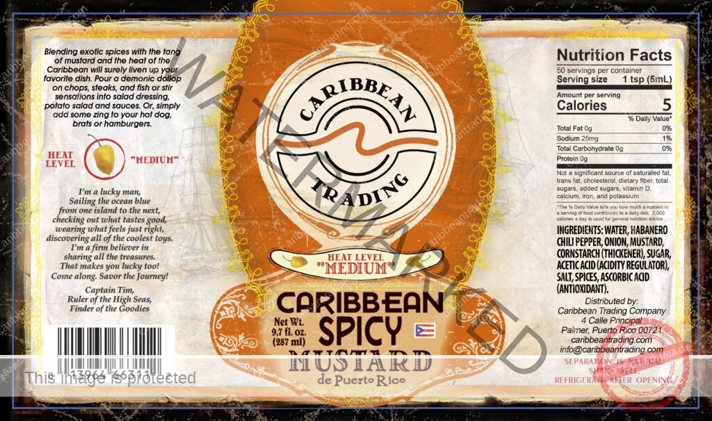 Caribbean Spicy Mustard Sauce Puerto Rico Caribbean Trading