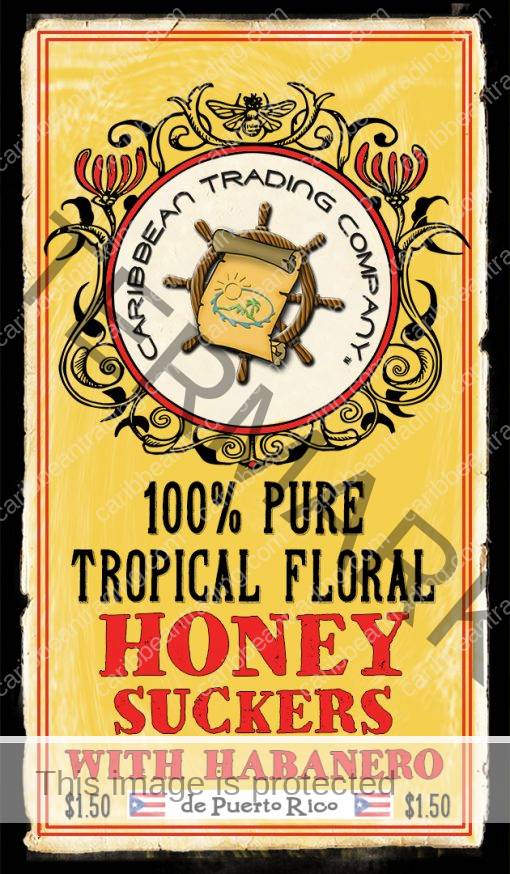 100 % Pure Tropical Floral Honey Suckers with Habanero