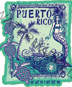 Mermaid Puerto Rico Sticker