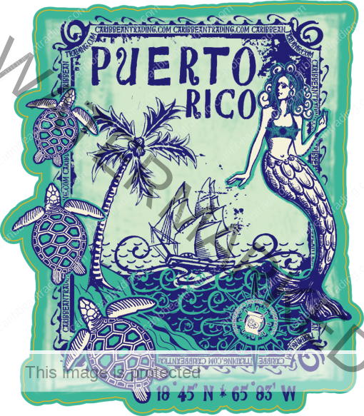 Mermaid Puerto Rico Sticker