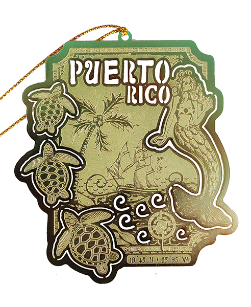 Mermaid and Turtles - Puerto Rico Ornament