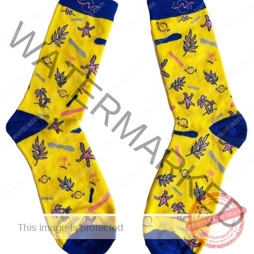 Tropical Socks Yellow Blue Icons
