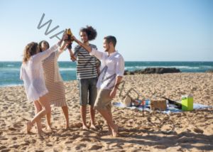 friends in the beach