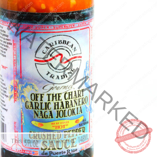 Off the Chart Garlic Habañero Naga Jolokia Crushed Pepper Sauce - Image 3