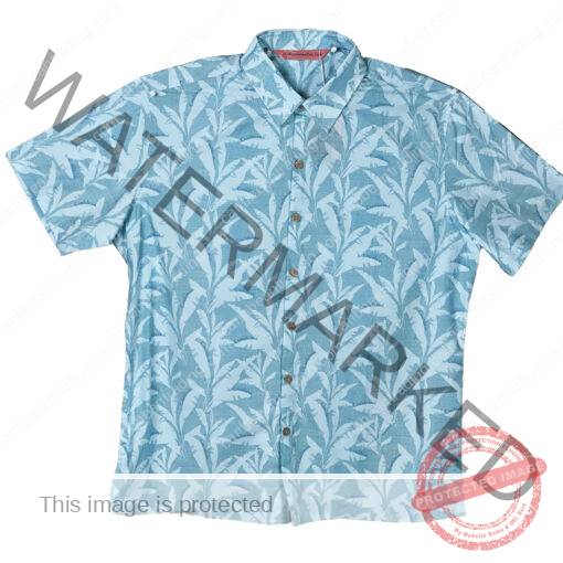 Blue Palms -Caribbean-Down -Bottom Shirt