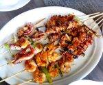 marinated shrimp on the grill