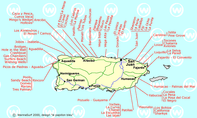 Puerto Rico Surf Map Surf Puerto Rico! | Puerto Rico & Caribbean Travel News